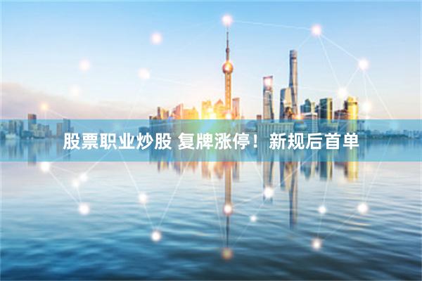 股票职业炒股 复牌涨停！新规后首单
